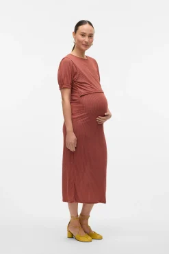 Vestido midi de punto fino maternity