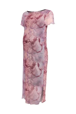 Vestido midi efecto mesh maternity