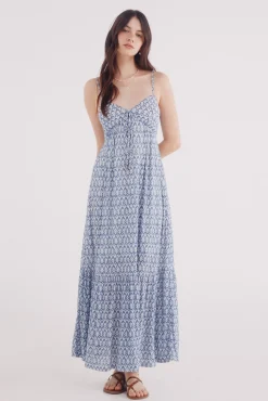 Vestido midi estampado geométrico