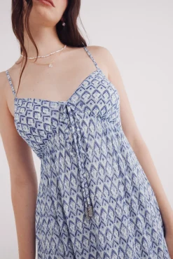 Vestido midi estampado geométrico