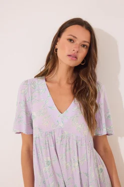 Vestido midi estampado viscosa