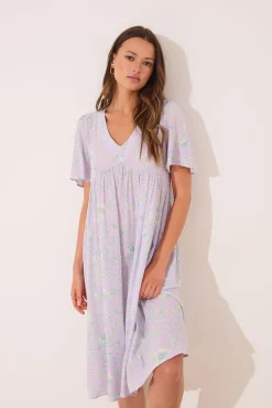 Vestido midi estampado viscosa