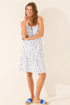 Vestido midi flores blanco