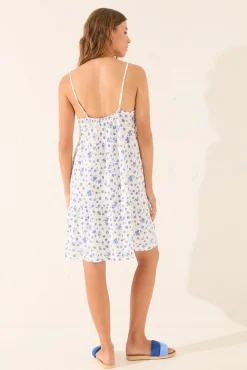 Vestido midi flores blanco