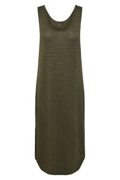Vestido midi fluido con lurex