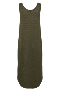 Vestido midi fluido con lurex