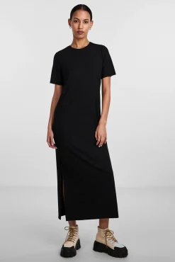 Vestido midi manga corta