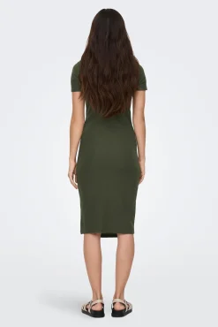 Vestido midi manga corta maternity