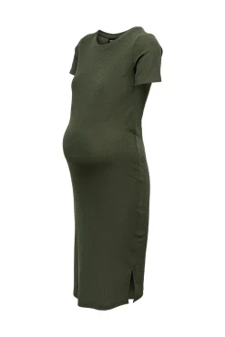Vestido midi manga corta maternity