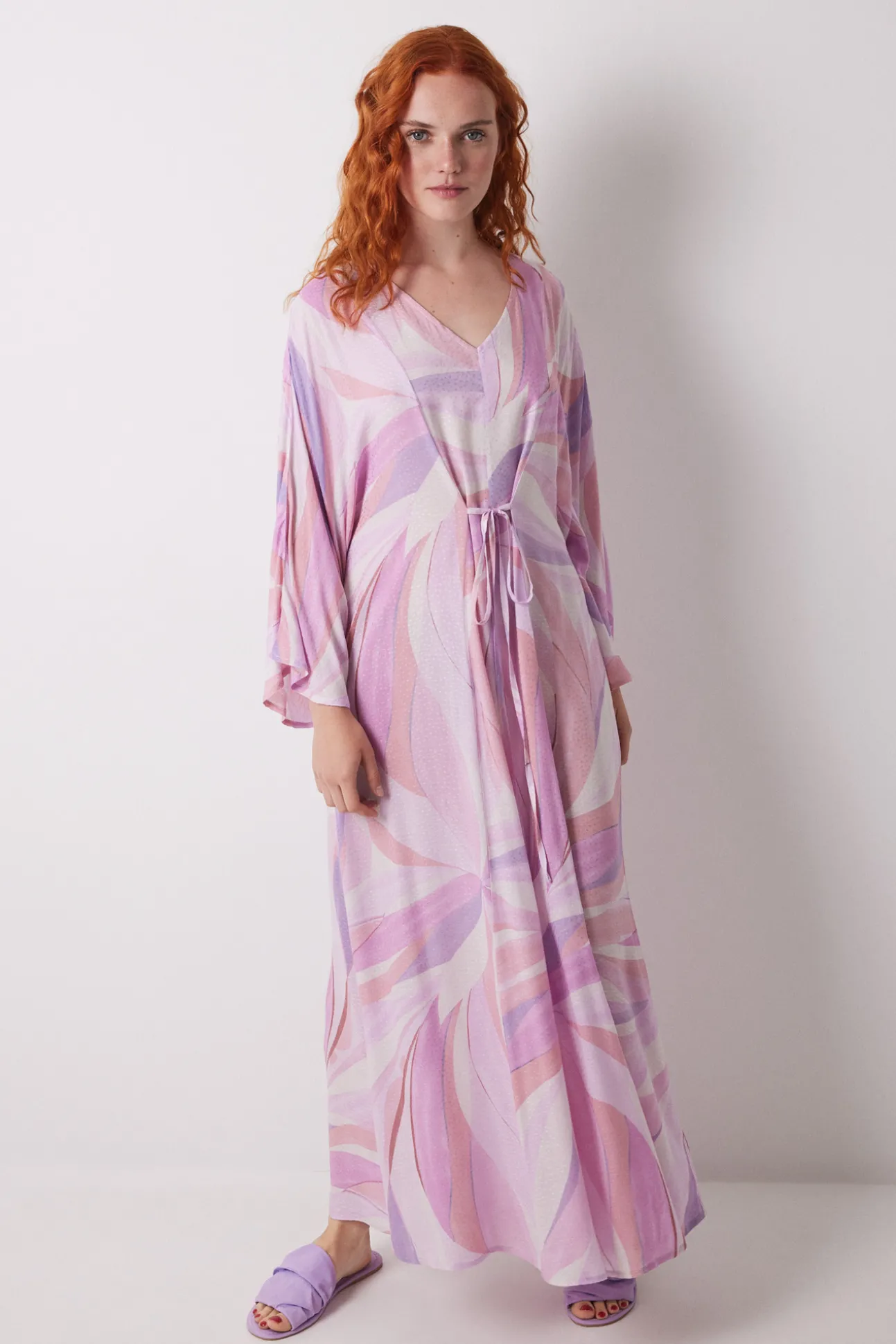 Vestido midi viscosa print geométrico