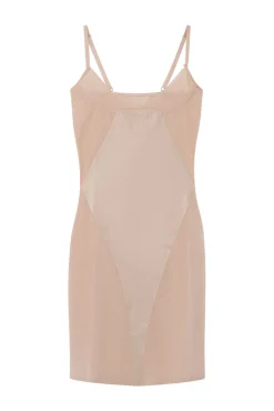 Vestido moldeador tul nude