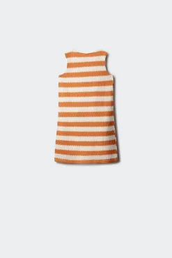 Vestido rayas crochet niña
