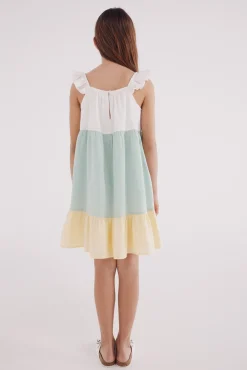 Vestido tricolor niña