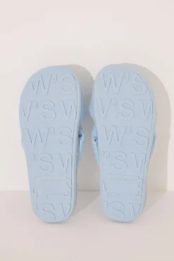 Zapatilla ducha waffle nudo azul