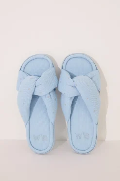 Zapatilla ducha waffle nudo azul
