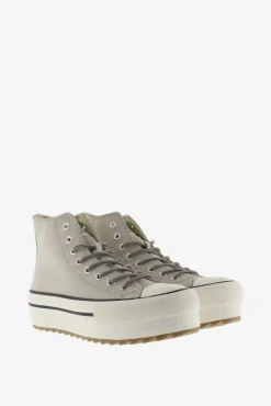 Zapatillas abotinadas de efecto piel