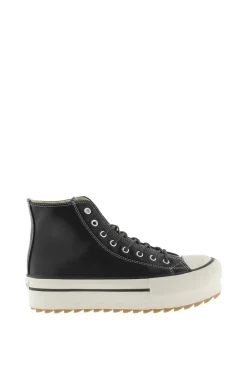 Zapatillas abotinadas de efecto piel