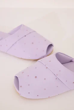 Zapatillas casa lila strass rosa