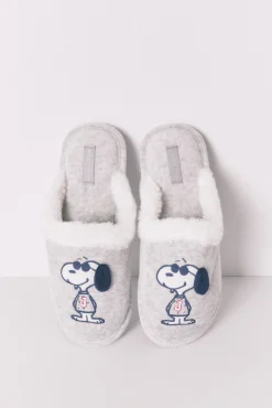 Zapatillas casa Snoopy gris oscuro