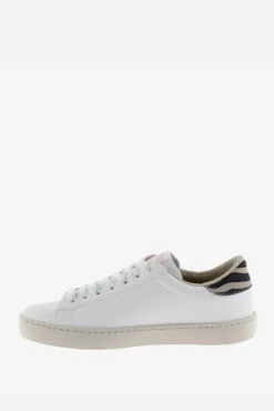 Zapatillas de efecto piel Victoria Berlín con logotipo de glitter y trasera animal print
