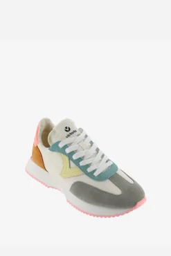 Zapatillas de nylon Victoria Cosmos con piezas multicolor de serraje y suela en sierra