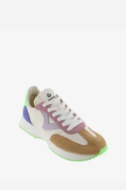 Zapatillas de nylon Victoria Cosmos con piezas multicolor de serraje y suela en sierra
