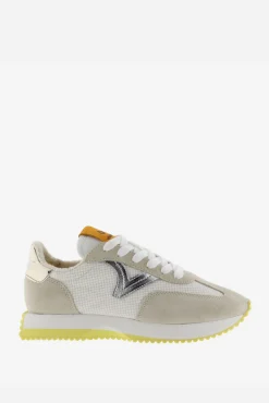 Zapatillas de nylon Victoria Cosmos con piezas de serraje y metalizadas y suela en sierra