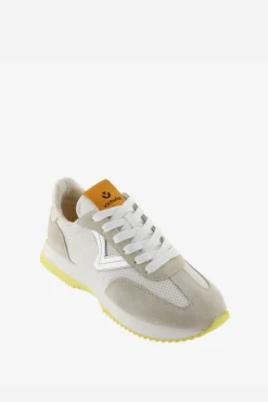 Zapatillas de nylon Victoria Cosmos con piezas de serraje y metalizadas y suela en sierra