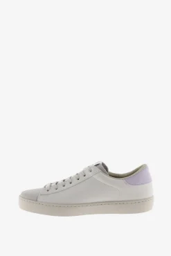Zapatillas de piel Victoria Berlín con piezas en contraste y puntera de serraje