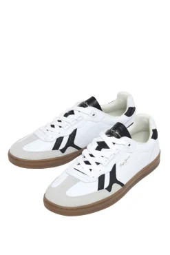 Zapatillas Piel Con Detalles En Ante