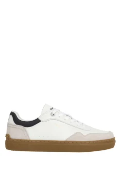 Zapatillas Piel Con Detalles En Ante